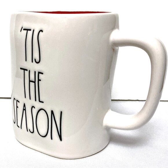 Rae Dunn TIS THE SEASON Artisan Collection Coffee Mug by Magenta White Red - Picture 3 of 8
